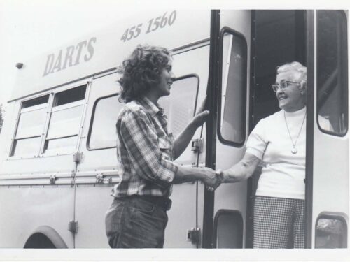 Transportation Volunteer and Rider, late 1970s